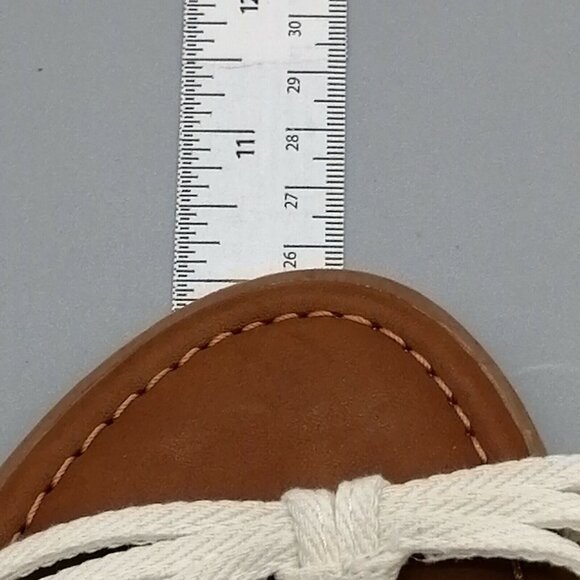 Maurices Womens Barely‎ There Strappy Sandal White Canvas Slip On Flat Heel 7M - Picture 4 of 9